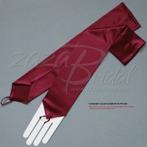 Shiny Stretch Satin Fingerless Gloves Opera Length 16BL - Burgundy